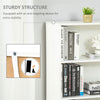 HOMCOM 4-Tier Bookcase, Tall Storage Bookshelf with Double Door Cabinet, Modern Display Shelves for Home Office, Living Room, Bathroom, Study, White