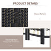 HOMCOM 4 Panel Room Divider, 5.6 ft Tall Folding Privacy Screen, Wave Fiber Freestanding Partition Wall Divider for Home Office, Black