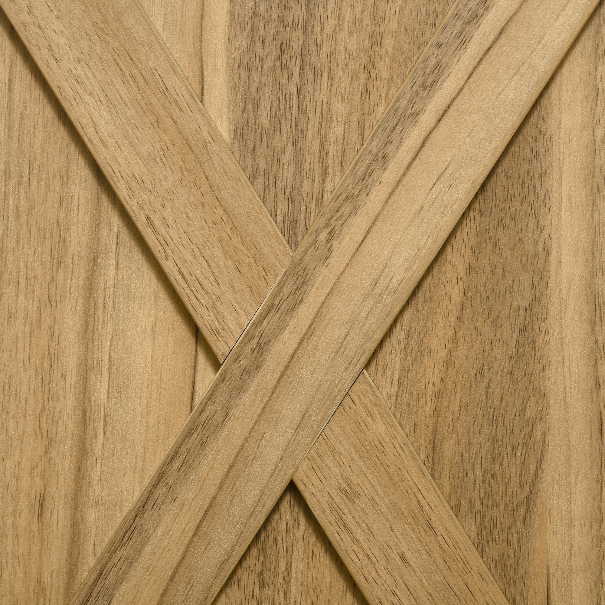 HOMCOM Farmhouse Barn Door Sideboard Accent Buffet Storage Cabinet Coffee Bar for Living Room, Entryway, Natural Wood Effect