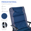 Outsunny 2pc Patio Foldable Rocking Chair Set w/ Soft Padded Seat, Backrest, and Headrest for park, backyard, garden, Navy Blue
