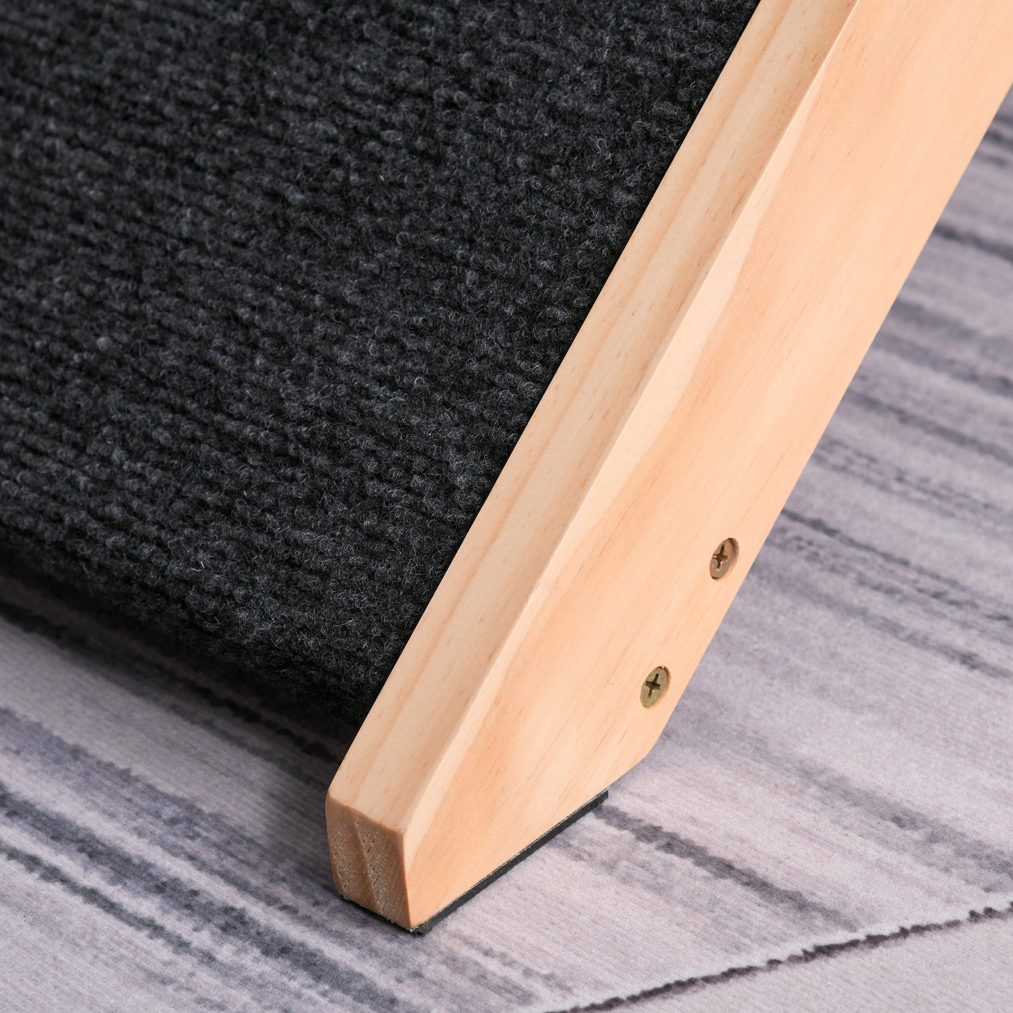 PawHut Wood Pet Stairs 2 In 1 Convertible Dog Steps and Carpeted Ramp Portable Foldable 4 Level Cat Ladder for High Bed Couch Car