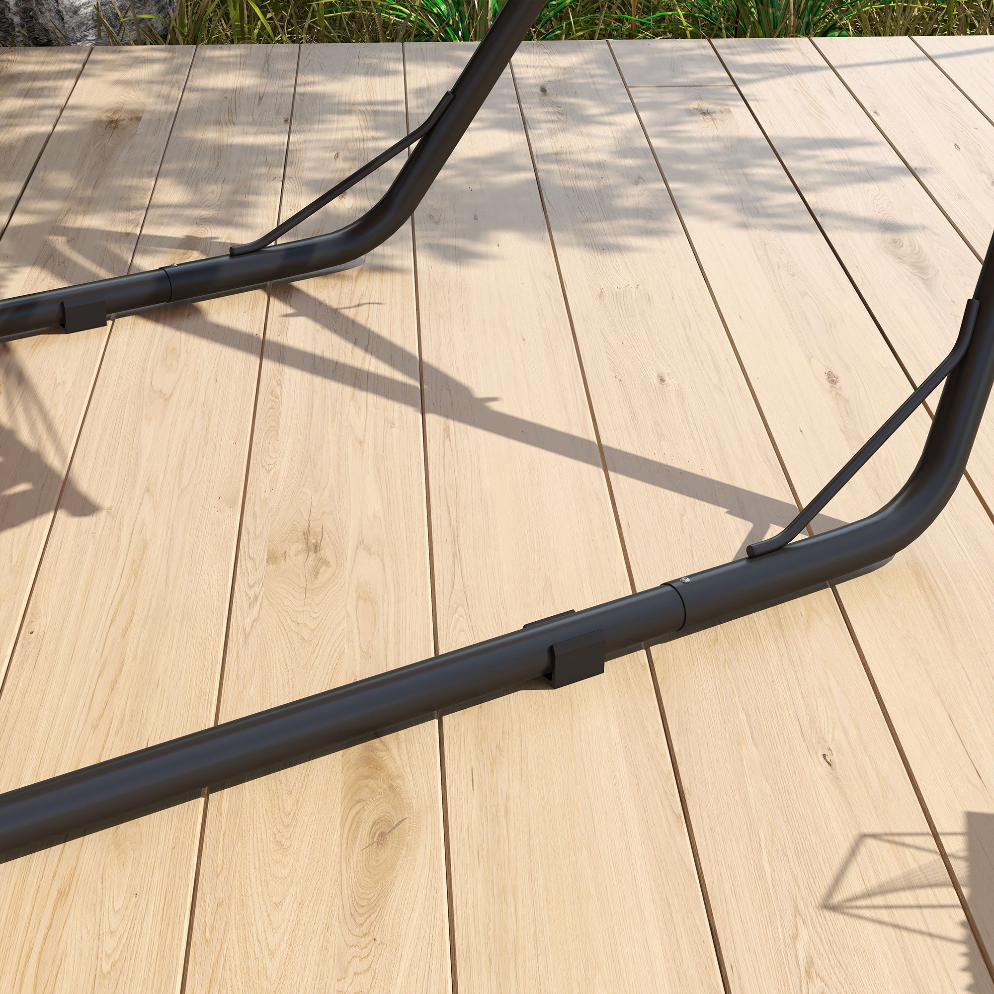 Outsunny 10.3ft Hammock Stand, Portable Hammock with Metal Frame, Adjustable Hammock Net Stand for String-style, Brazilian-style, Flat-style, Rope-style Hammocks, Black