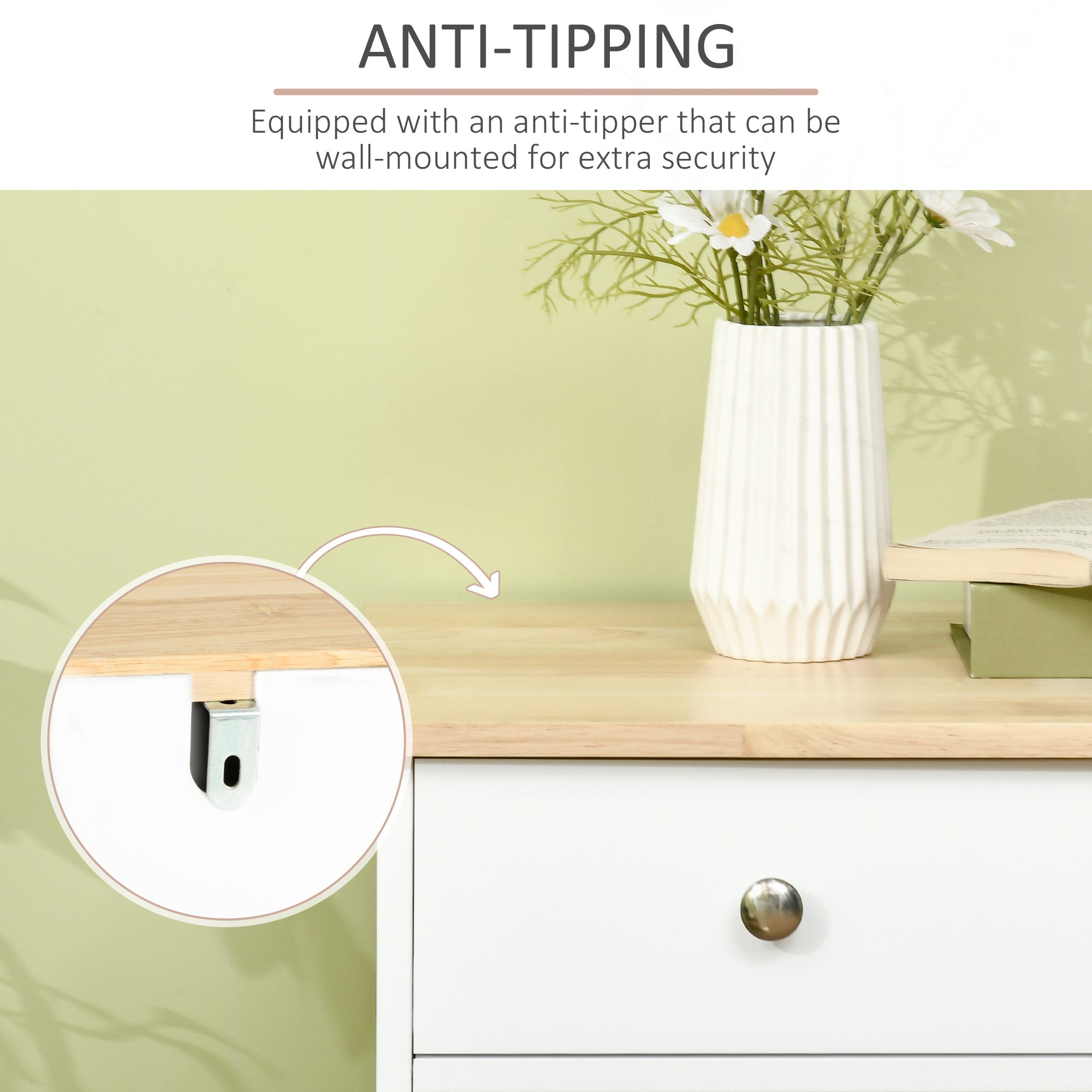 HOMCOM Sideboard Buffet Cabinet with Storage, 40" Kitchen Cabinet with 3 Adjustable Shelves, 3 Drawers and 3 Doors, Coffee Bar Cabinet with Rubberwood Tabletop, White