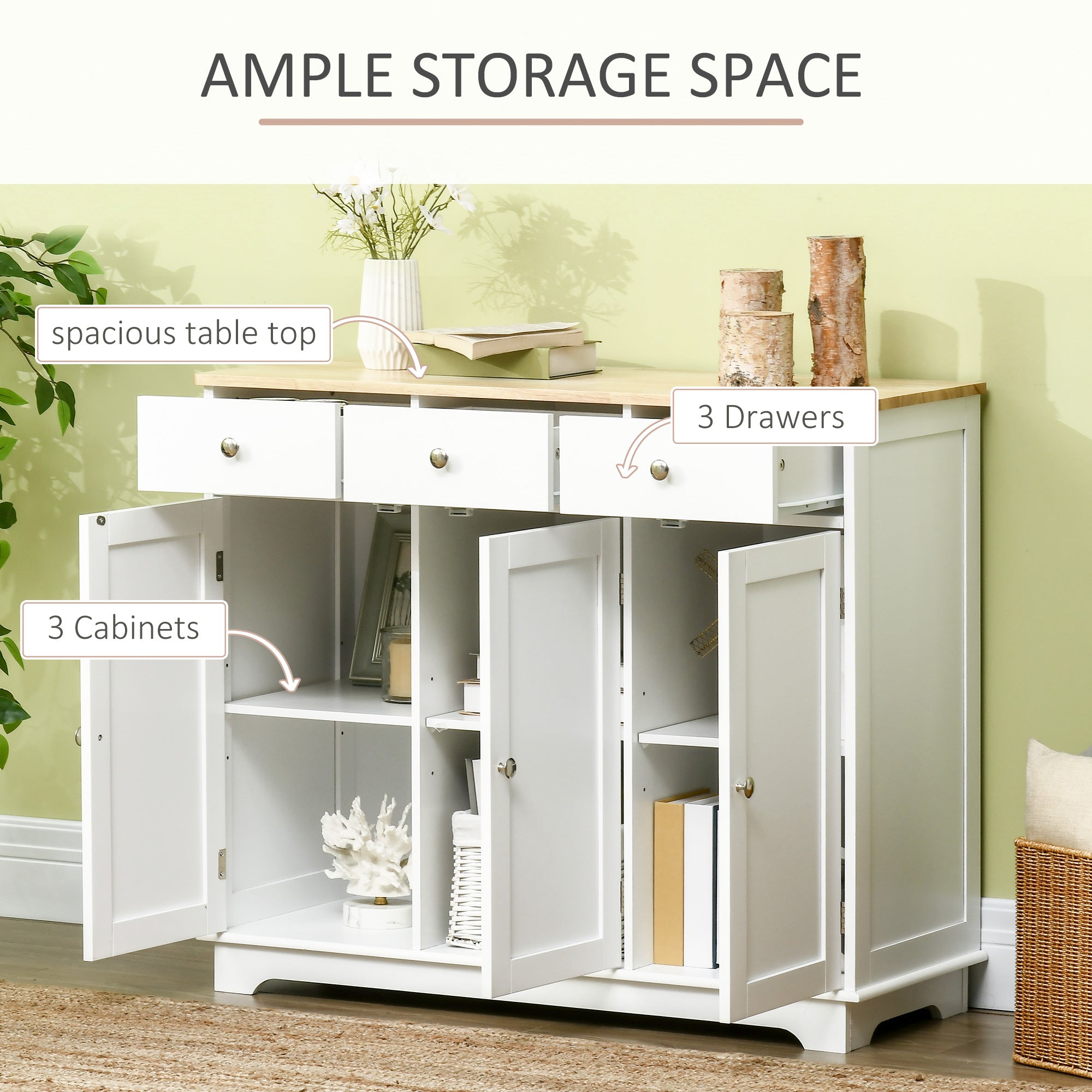 HOMCOM Sideboard Buffet Cabinet with Storage, 40