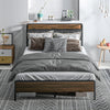 HOMCOM Queen Bed Frame with Storage, Platform Bed Frame with Charging Station, Upholstered Headboard, Steel Slats, Noise Free and Easy Assembly, No Box Spring Needed, Walnut