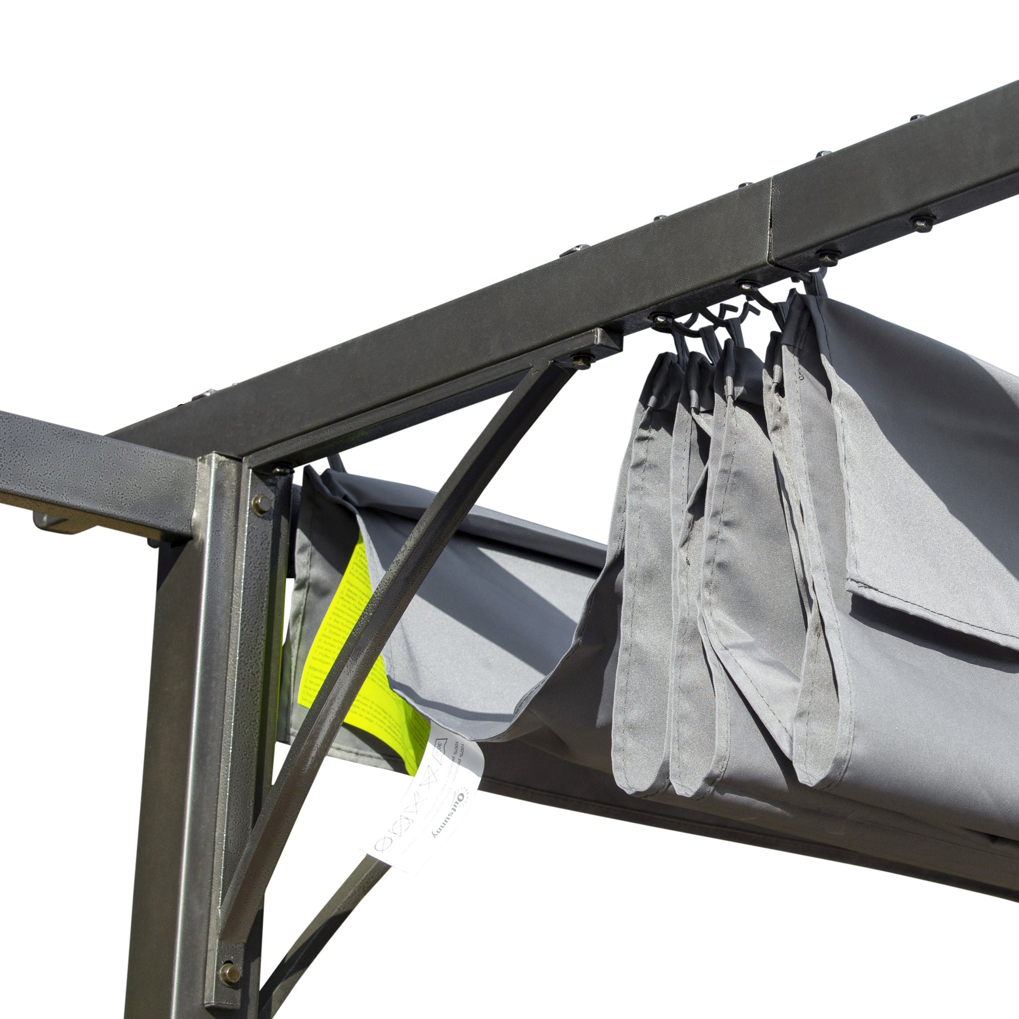 Outsunny 10' x 10' Outdoor Retractable Pergola Canopy, Metal Patio Shade Shelter for Backyard, Porch Party, Garden, Grill Gazebo, Grey