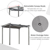 Outsunny 10' x 10' Outdoor Retractable Pergola Canopy, Metal Patio Shade Shelter for Backyard, Porch Party, Garden, Grill Gazebo, Grey