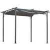 Outsunny 10' x 10' Outdoor Retractable Pergola Canopy, Metal Patio Shade Shelter for Backyard, Porch Party, Garden, Grill Gazebo, Grey