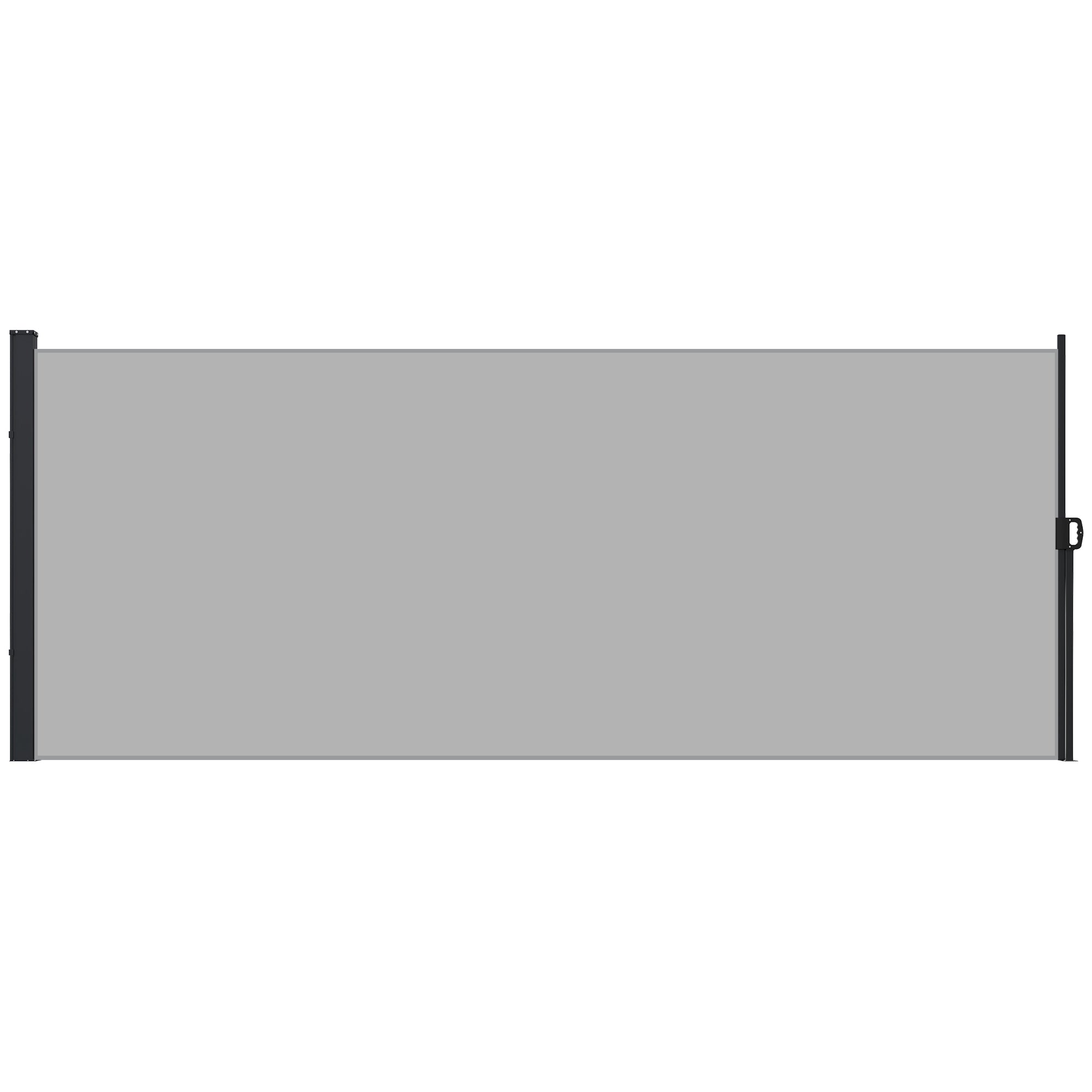 Outsunny 13' x 6' Retractable Side Awning, Garden Privacy Screen Divider, Full Cassette Windbreaker for Hot Tub, Balcony, Terrace, Pool, Light Grey