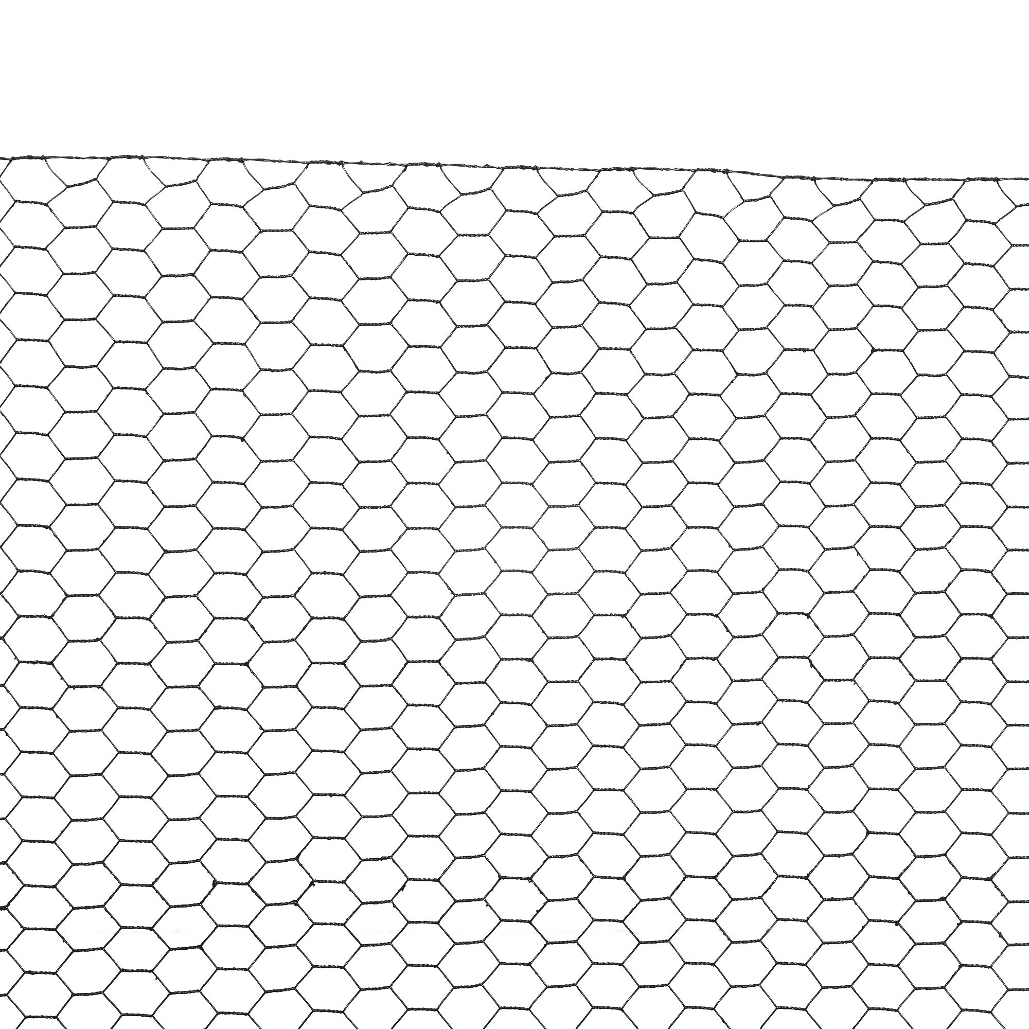 PawHut 1m x 25m Chicken Wire Mesh, Foldable PVC Coated Welded Garden Fence, Roll Poultry Netting, for Rabbits, Ducks, Geese - Dark Green