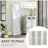 HOMCOM 5.6 FT. Tall 6-Panel Room Divider, Rustic White Panel Freestanding Folding Privacy Screen Panels, Partition Wall Divider for Indoor Bedroom Office, White