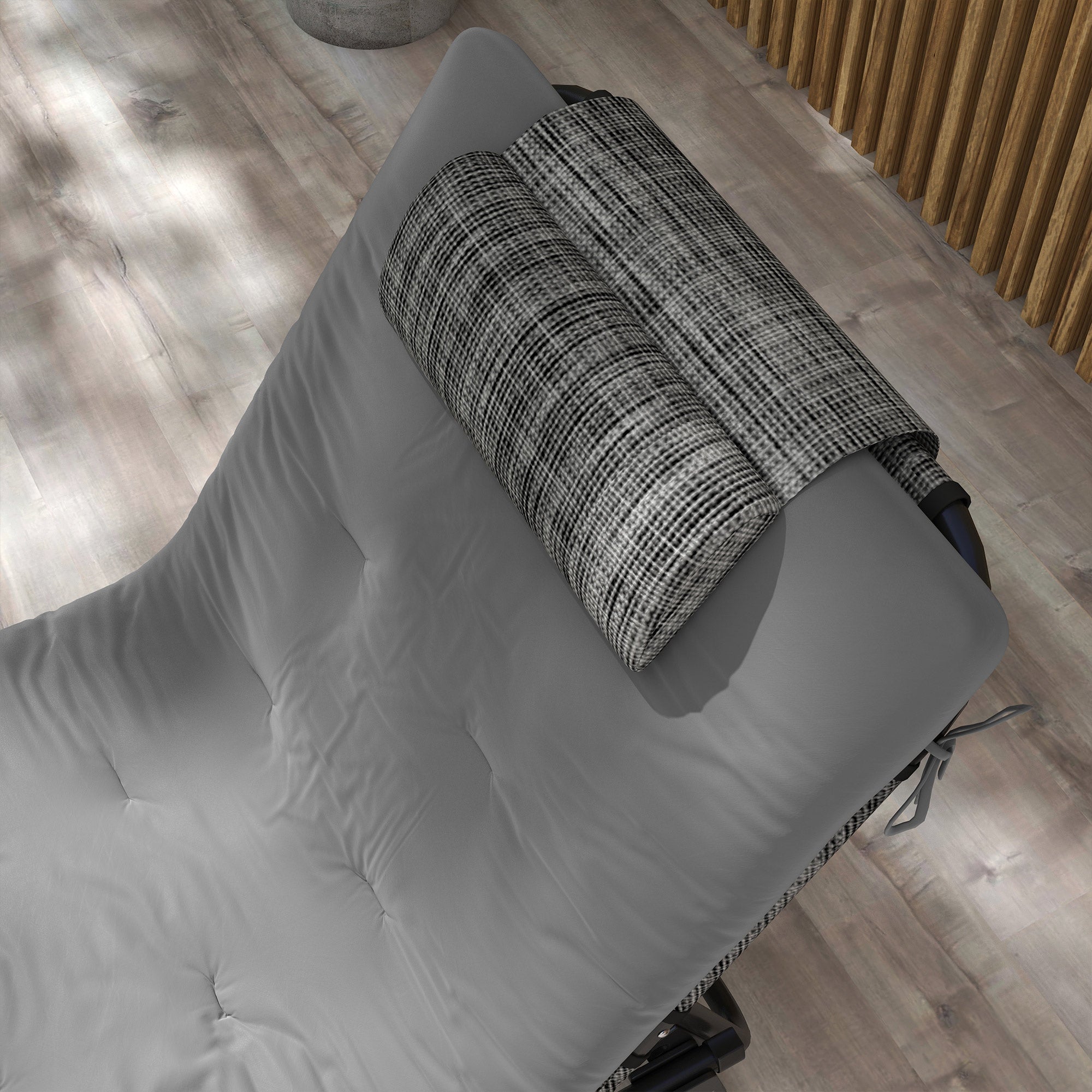 Outsunny 2 Pieces Folding Lounge Chairs with 4-level Reclining Back, Tanning Chair with Cushion, Sun Lounger with Breathable Mesh Fabric, Side Pocket, Headrest, Grey