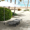 Outsunny 2 Pieces Folding Lounge Chairs with 4-level Reclining Back, Tanning Chair with Cushion, Sun Lounger with Breathable Mesh Fabric, Side Pocket, Headrest, Grey
