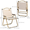 Outsunny Set of 2 Camping Chair, Lightweight Folding Chair, Portable Armchairs, Excellent for Festivals, Fishing, Beach and Hiking, Khaki