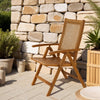 Outsunny Outdoor Folding Chair, Acacia Wood Foldable Camping Chair with 5-Level Adjustable Back, Slatted Seat, Armrest for Camping, Garden, Pool, Beach, Backyard, Teak