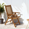 Outsunny Outdoor Folding Chair, Acacia Wood Foldable Camping Chair with 5-Level Adjustable Back, Slatted Seat, Armrest for Camping, Garden, Pool, Beach, Backyard, Teak