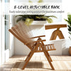 Outsunny Outdoor Folding Chair, Acacia Wood Foldable Camping Chair with 5-Level Adjustable Back, Slatted Seat, Armrest for Camping, Garden, Pool, Beach, Backyard, Teak