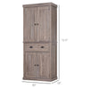HOMCOM Freestanding Kitchen Pantry Storage Cabinet, Tall Cabinet with Drawer and Adjustable Shelves, Wood Grain
