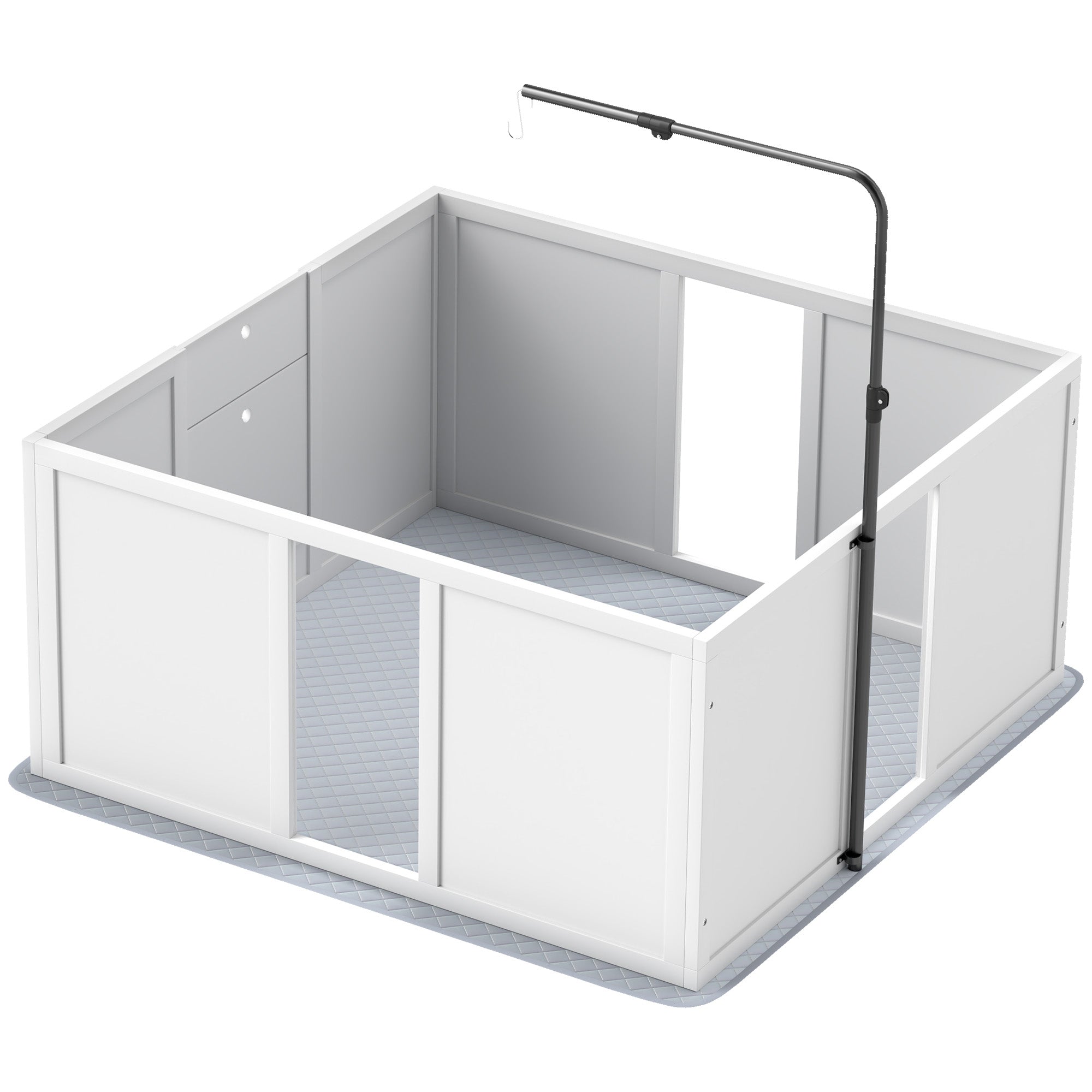 PawHut Whelping Box for Dogs, Newborn Puppy Supplies with Retractable Light Stand, Waterproof Pee Pad, Adjustable Height Door for Small and Medium Breed Dogs, 39" x 38"