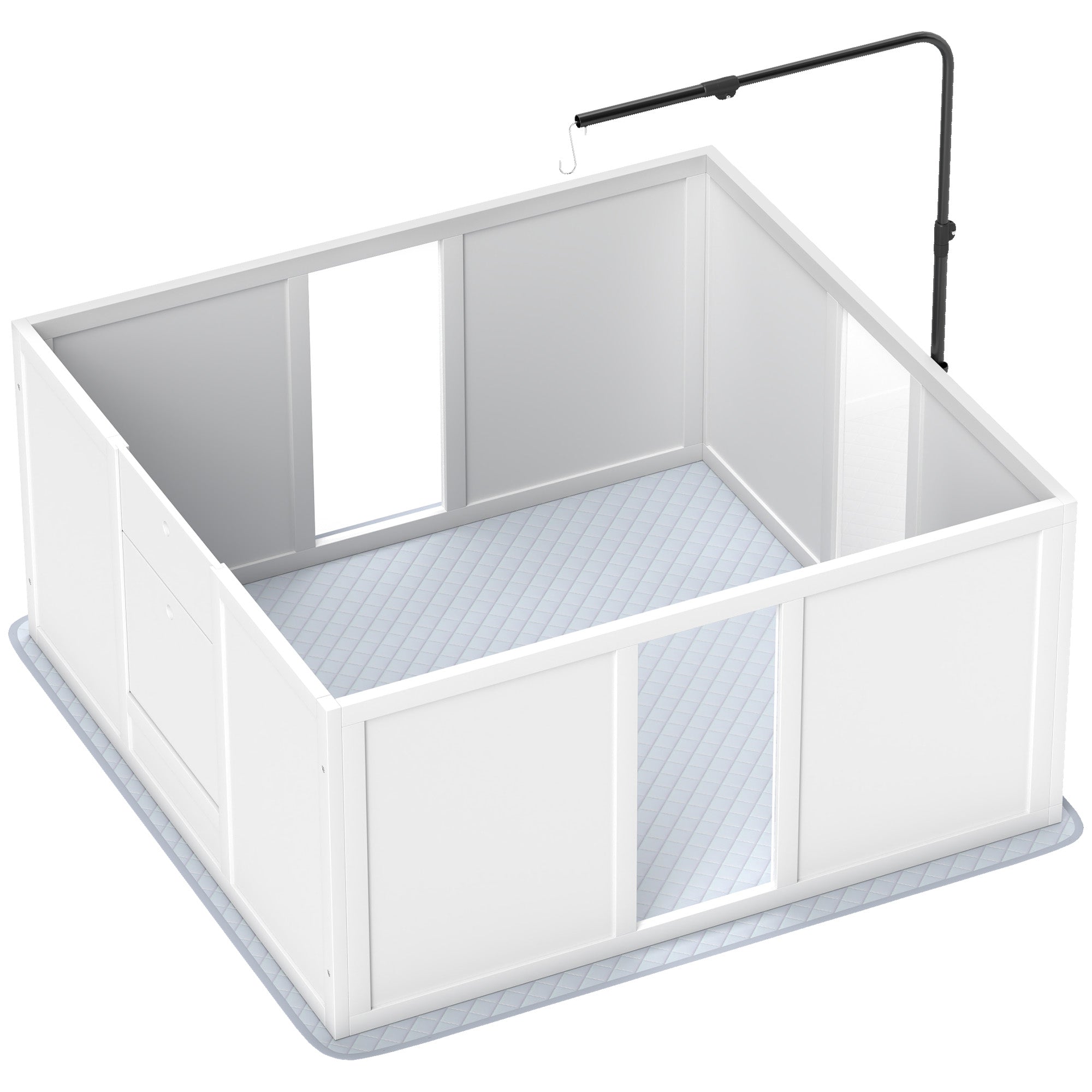 PawHut Whelping Box for Dogs, Newborn Puppy Supplies with Retractable Light Stand, Waterproof Pee Pad, Adjustable Height Door for Small and Medium Breed Dogs, 39" x 38"