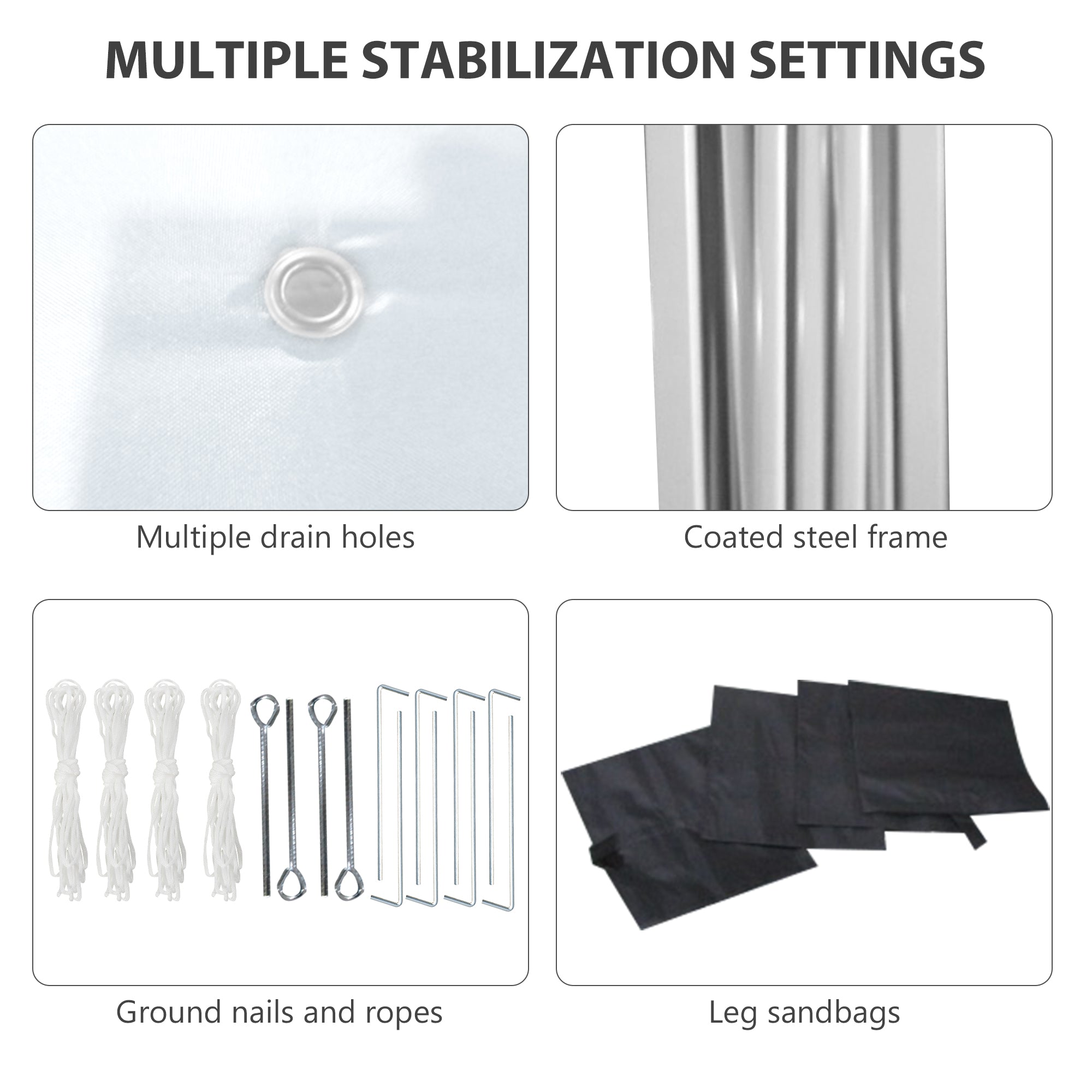 Outsunny 10' x 10' Pop Up Canopy Tent with Removable Sidewalls, Instant Shelter with Portable Roller Bag, 4 Sand Bags, Adjustable Height for Outdoor, Garden, Patio, White