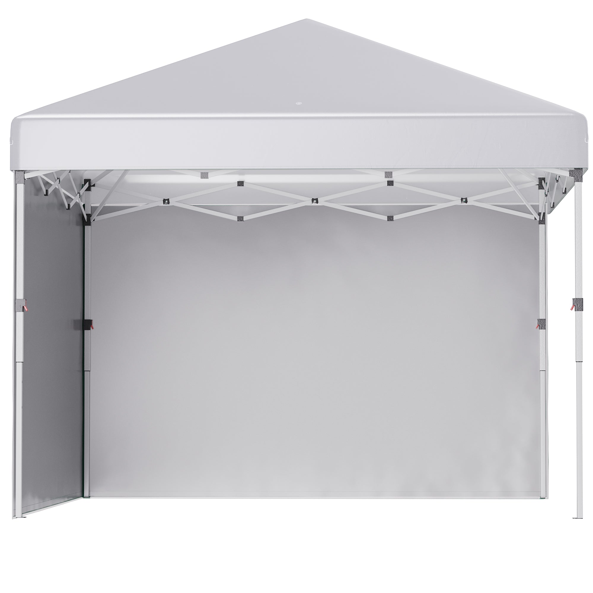 Outsunny 10' x 10' Pop Up Canopy Tent with Removable Sidewalls, Instant Shelter with Portable Roller Bag, 4 Sand Bags, Adjustable Height for Outdoor, Garden, Patio, White