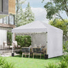 Outsunny 10' x 10' Pop Up Canopy Tent with Removable Sidewalls, Instant Shelter with Portable Roller Bag, 4 Sand Bags, Adjustable Height for Outdoor, Garden, Patio, White
