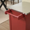 HOMCOM Kitchen Cart, Small Kitchen Island, Stainless Steel Top Utility Trolley on Wheels with Storage Drawer for Dining Room, Kitchen (Red)