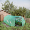 Outsunny 26' x 10' x 6.6' Large Walk in Tunnel Greenhouse Garden Plant Seed Green House Premium Steel Frame, Dark Green