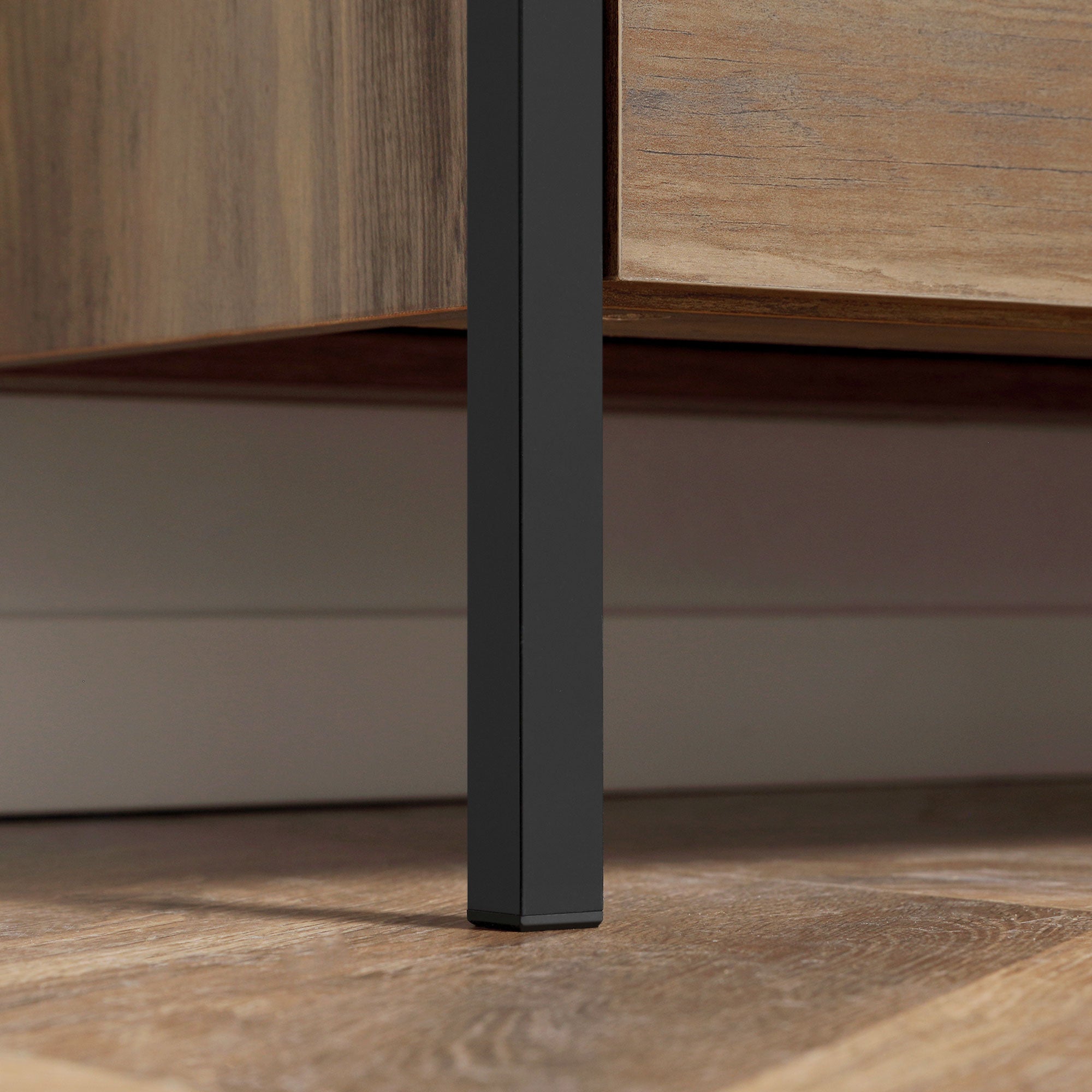 HOMCOM 4 Drawer Dresser, Chest of Drawers with Metal Frame and Handles for Bedroom, Brown