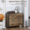HOMCOM 4 Drawer Dresser, Chest of Drawers with Metal Frame and Handles for Bedroom, Brown