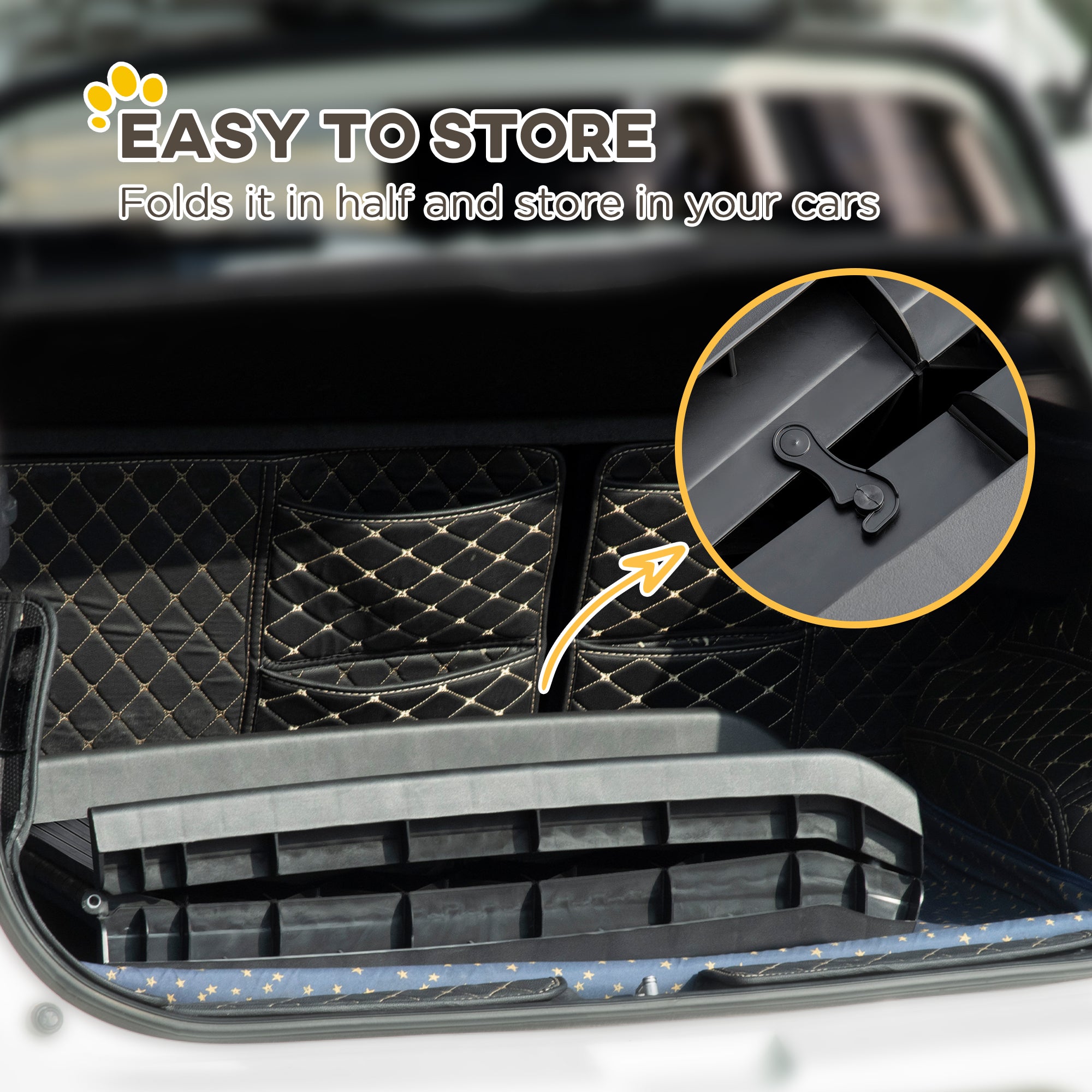 PawHut Pet Ramp for Dogs 61 Inch Long, Dog Ramps for Car, Truck, SUV, Foldable Portable