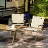 Outsunny Set of 2 Camping Chair, Lightweight Folding Chair, Portable Armchairs, Excellent for Festivals, Fishing, Beach and Hiking, Beige
