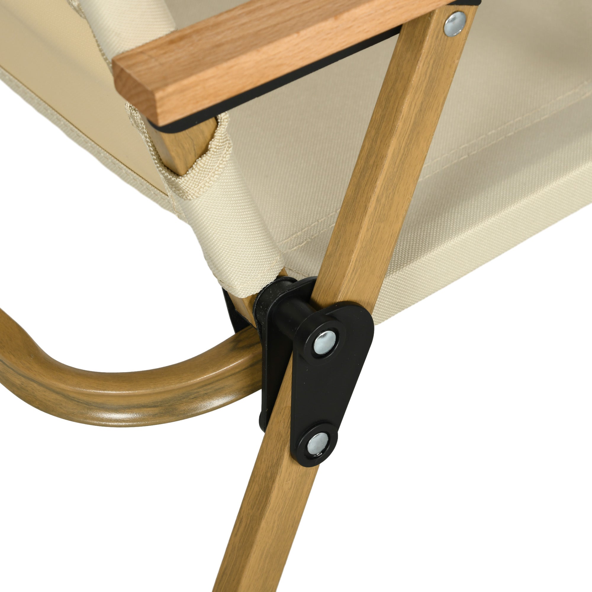 Outsunny Set of 2 Camping Chair, Lightweight Folding Chair, Portable Armchairs, Excellent for Festivals, Fishing, Beach and Hiking, Beige