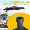 Outsunny 46lbs Patio Umbrella Base Stand with Wheels, Heavy Duty Fillable Umbrella Holder with Steel Pole, Square Parasol Stand for Patio, Outdoor, Backyard, Black