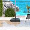 Outsunny 46lbs Patio Umbrella Base Stand with Wheels, Heavy Duty Fillable Umbrella Holder with Steel Pole, Square Parasol Stand for Patio, Outdoor, Backyard, Black