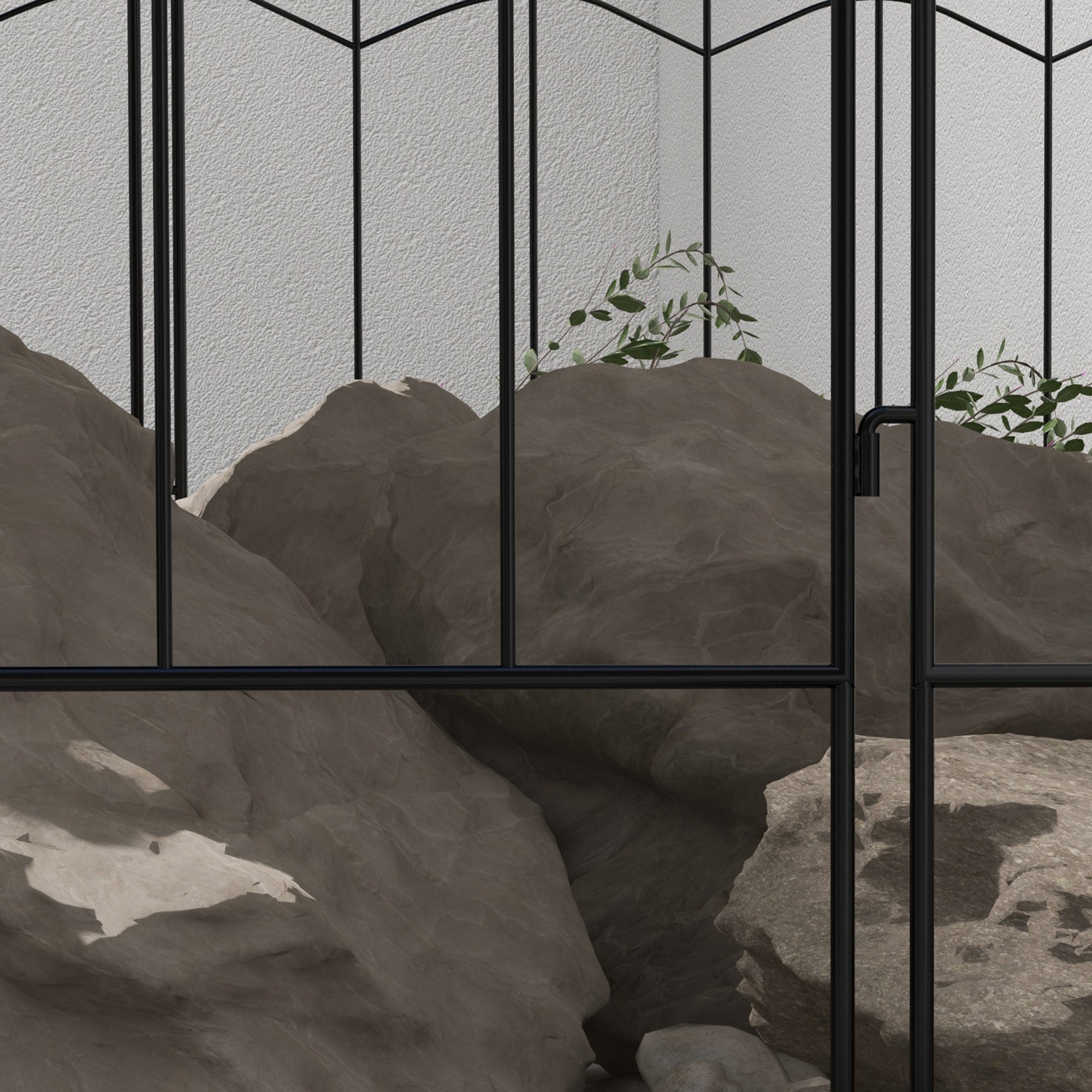 Outsunny Garden Fence, 4 Pack Steel Fence Panels, 11.4' L x 43" H, Rust-Resistant Animal Barrier, Decorative Border Flower Edging for Yard, Patio, Outdoor Decor, Wave