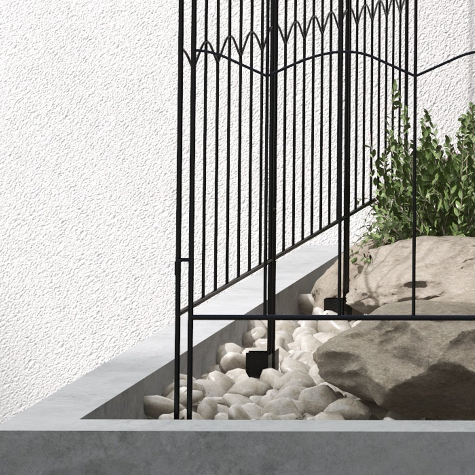 Outsunny Garden Fence, 4 Pack Steel Fence Panels, 11.4' L x 43