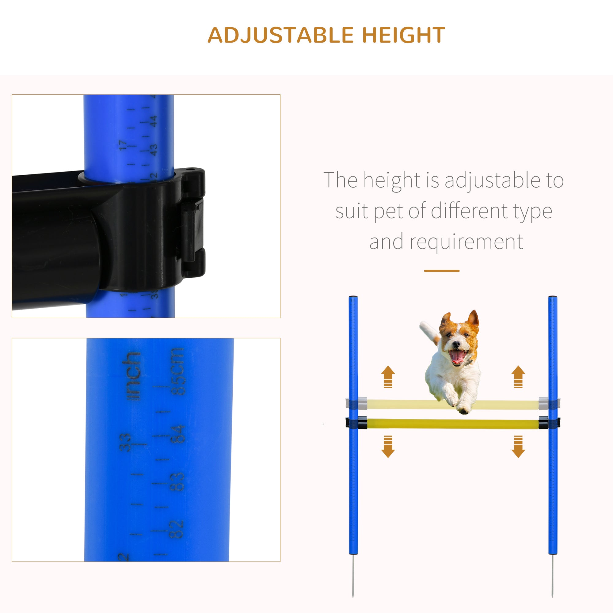 PawHut Dog Agility Starter Kit Pet Outdoor Exercise Training Set Tunnel 8 Weave Poles High Jumper