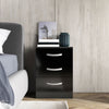 HOMCOM Modern Nightstand Set of 2, Bedside Tables with 3 High Gloss Drawers for Bedroom, Black
