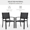 Outsunny Set of 2 Patio Dining Chair Outdoor Mesh Seat Heavy Duty Stackable Garden Bistro Chairs Yard Home Furniture Black