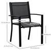 Outsunny Set of 2 Patio Dining Chair Outdoor Mesh Seat Heavy Duty Stackable Garden Bistro Chairs Yard Home Furniture Black