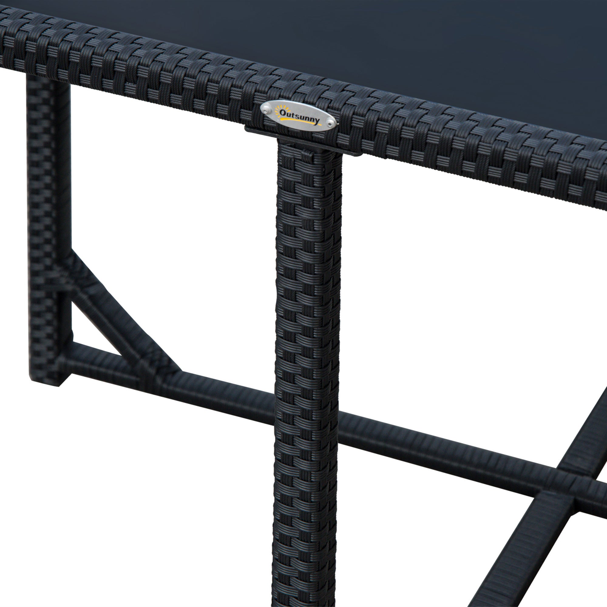 Outsunny 5 Pieces Wicker Patio Dining Set Outdoor Furniture Set with Removable Cushions, Glass Top Dining Table, PE Rattan Conversation Set for Garden Poolside Backyard, Cream