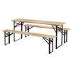 Outsunny 3 Pieces Folding Picnic Table Set, Portable Folding Picnic Table Set, 1 Picnic Table and 2 Benches