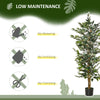 HOMCOM 5FT Artificial Ficus Tree, Fake Tree with Leaves, Faux Plant in Nursery Pot for Indoor and Outdoor Decoration