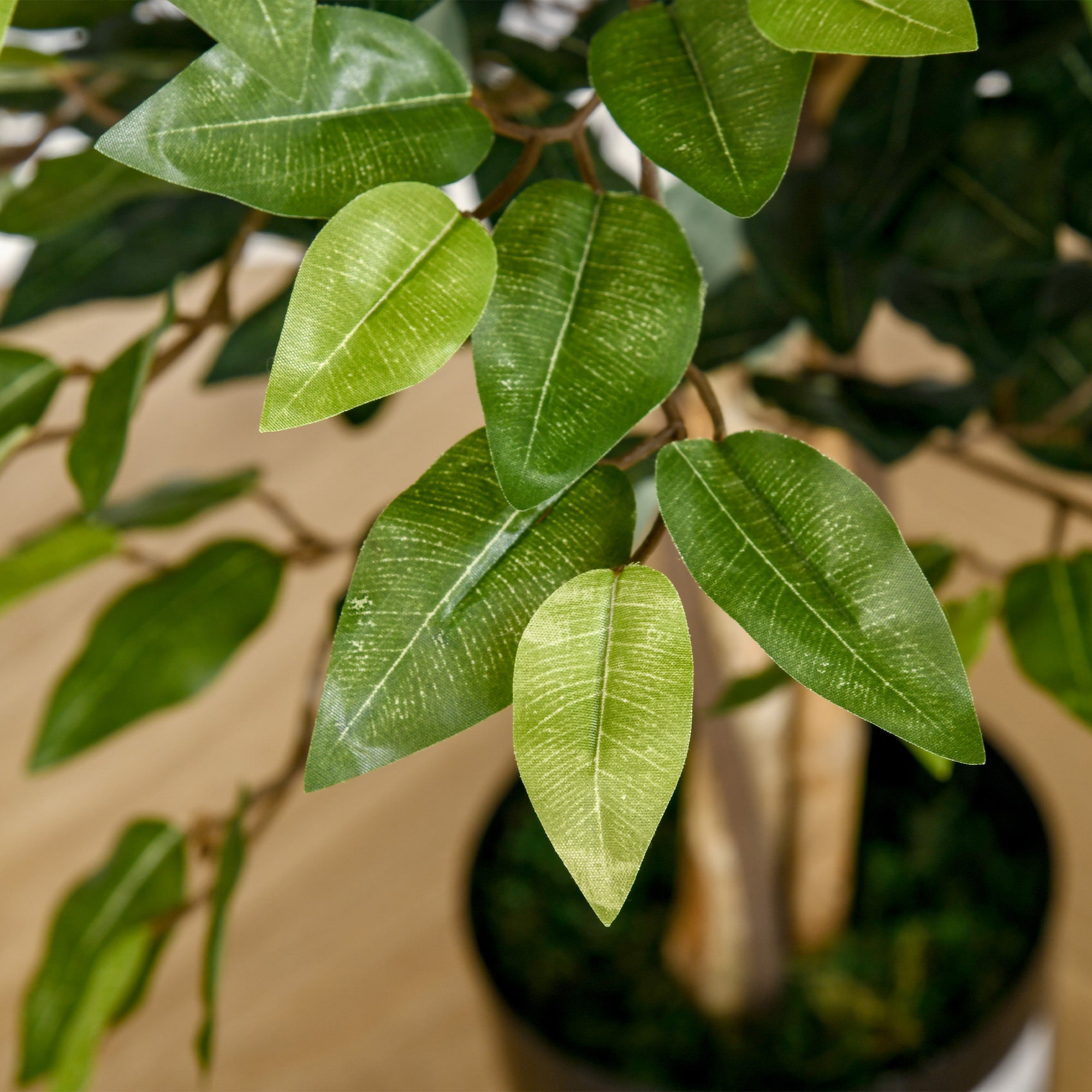 HOMCOM 5FT Artificial Ficus Tree, Fake Tree with Leaves, Faux Plant in Nursery Pot for Indoor and Outdoor Decoration