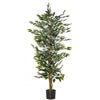 HOMCOM 5FT Artificial Ficus Tree, Fake Tree with Leaves, Faux Plant in Nursery Pot for Indoor and Outdoor Decoration