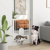 PawHut 30"-32" Extra Wide Pet Gate with Small Door, 35"H Dog Gate with Safety Gate Barrier, Stair Pressure Fit, Auto Close, Double Locking, for Doorways, Hallways, White