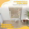 PawHut 30"-32" Extra Wide Pet Gate with Small Door, 35"H Dog Gate with Safety Gate Barrier, Stair Pressure Fit, Auto Close, Double Locking, for Doorways, Hallways, White