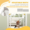 PawHut 30"-32" Extra Wide Pet Gate with Small Door, 35"H Dog Gate with Safety Gate Barrier, Stair Pressure Fit, Auto Close, Double Locking, for Doorways, Hallways, White